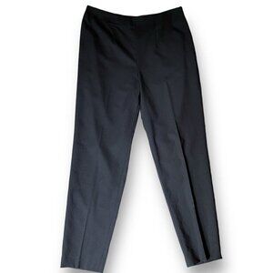 Gunex Womens Dress Pants Sz 12 Black Wool Tapered Leg Side Zip Italy Luxury